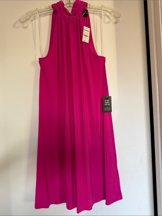 Express Dresses & Skirts - Express Hot Pink Halter Midi Dress